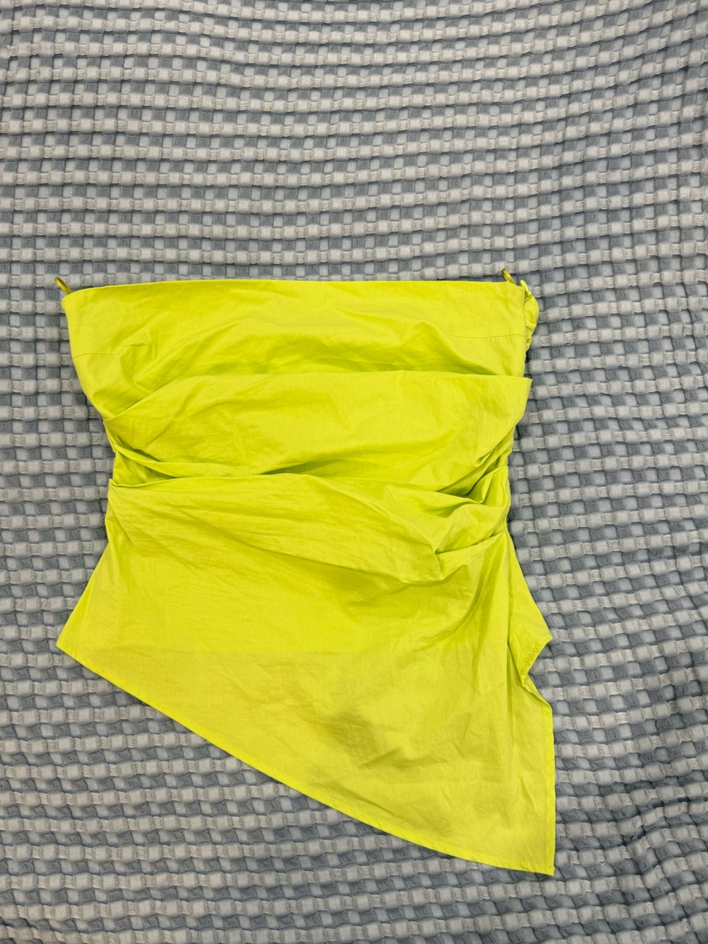 Zara Neon Green Ruched Tube Top